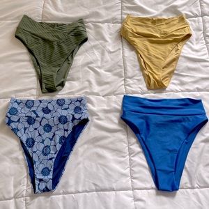 4 pairs of Aerie Bathing suit bottoms all size small